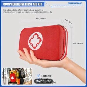 Portable Red First Aid Kit